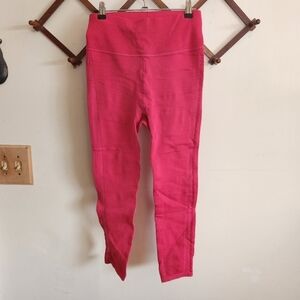 Free People Movement Ribbed Cropped Leggings Hot Pink High Rise Medium M